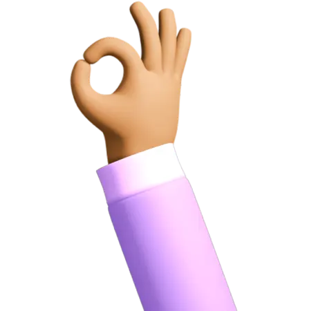 Hand making an OK gesture